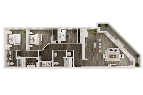 a floor plan of a room with a bathroom and a kitchen